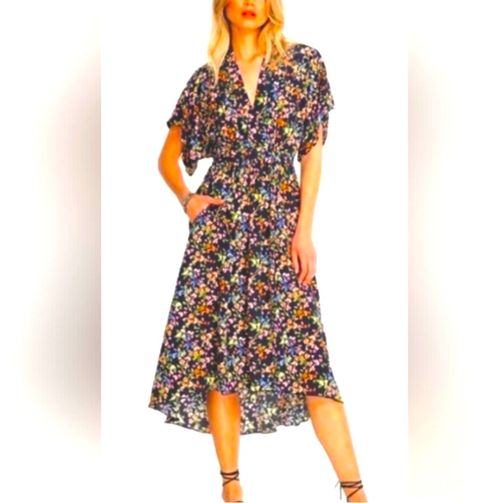 Johnny Was Multicolor Floral Midi Dress ( large but fits like xl )